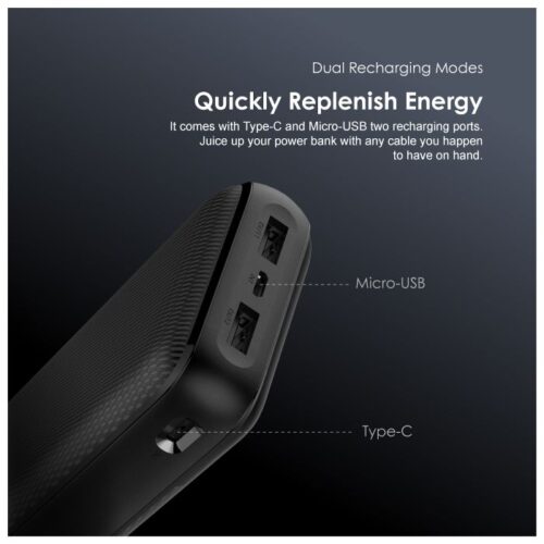 Oraimo Power Bank - OPB-P205D - 20000 Mah - Double Charge Rapide - Noir – Image 3