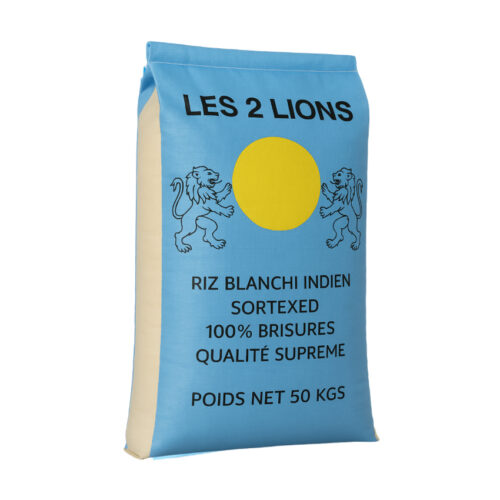 RIZ BLANC INDIEN DÉCORTIQUÉ 2 LIONS 100%BRISE 50KG