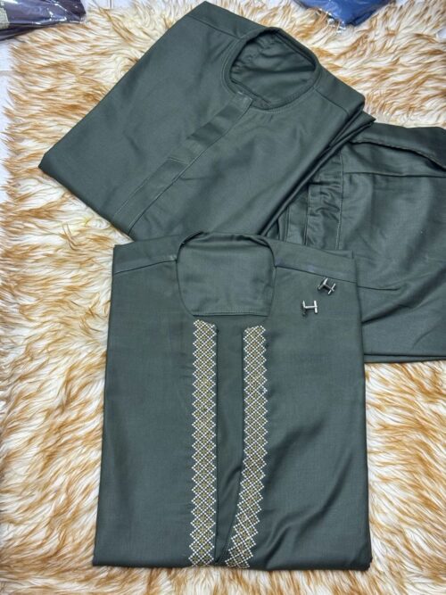 Ensemble 3 Pièces Fil à Fil Coton Style Diomaye