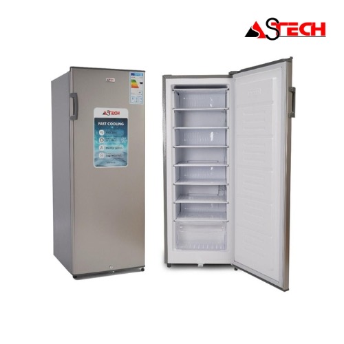 Astech Congélateur Vertical 240 Litres - A+ - 8 Tiroirs - PA240 - Aluminium - Gris - Garantie 12 Mois