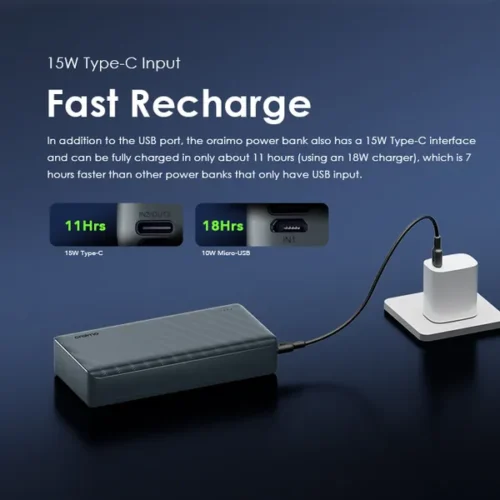 Oraimo Power Bank - PowerBox 300 Lite 30000mAh - 15W Charge Rapide - OPB-1301 – Image 3