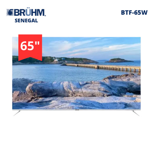 Brühm TV 65 Pouces - Ultra HD - Sans Cadre - Web Smart OS - BTF-65W - Garantie 12 mois